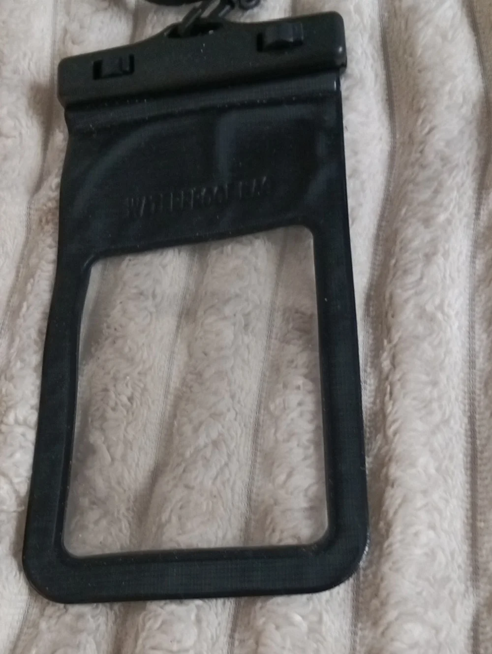 Waterproof Black Phone Pouch with Clear Window and Lanyard